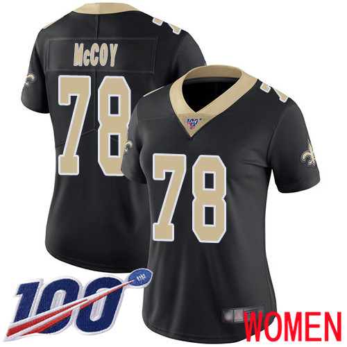 New Orleans Saints Limited Black Women Erik McCoy Home Jersey NFL Football #78 100th Season Vapor Untouchable Jersey